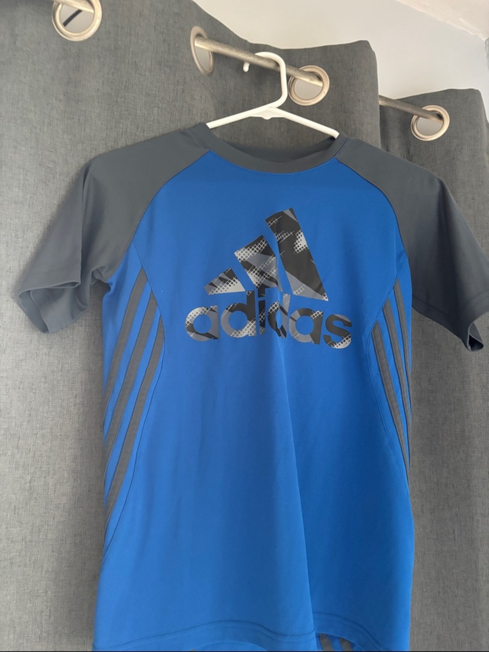 adidas Blue and Gray Short Sleeve Performance Tee